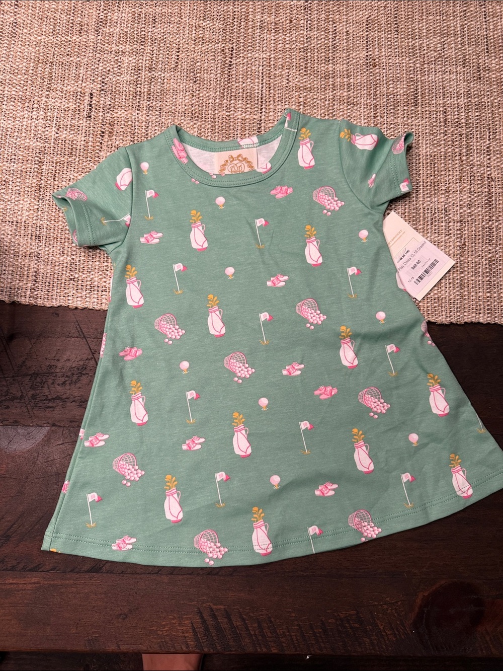 Girls' Mint Green Golf Print Pajama Nightshirt